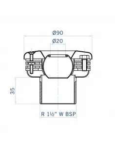 Dysza napływowa z nasadką przejściową komplet basen foliowy stal (16327) 2