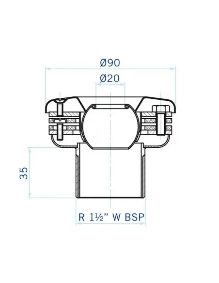 Dysza napływowa z nasadką przejściową komplet basen foliowy stal (16327)