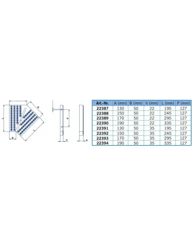 Kratka rynny przelewowej narożnik 45 stopni 245x22mm Astralpool (22388)