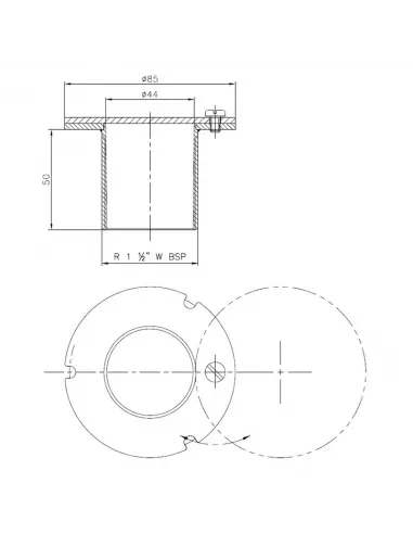 Dysza ssąca punkt odkurzacz stal basen płytkowany (16328)