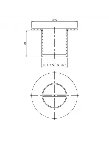 Dysza ssąca z zaślepką punkt odkurzacza stal basen płytkowany (21644)