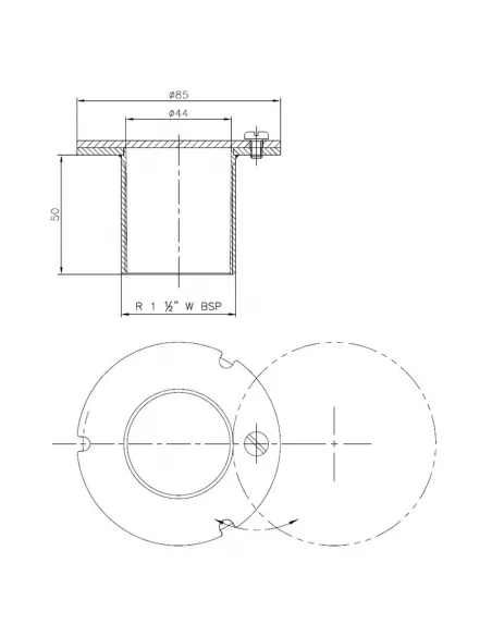 Dysza ssąca z zaślepką punkt odkurzacza stal basen płytkowany (21644)