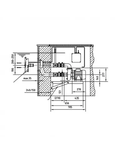 Masaż z brązu przeciwprąd do basenów Tajfun Jet Hugo Lahme 7620020