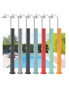 Prysznic solarny ze stali nierdzewnej zbiornik 30l czerwony (74052CL154) 2