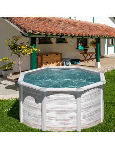 Basen stalowy kanadyjski okrągły ⌀ 240 x 120 cm FINLANDIA GRE