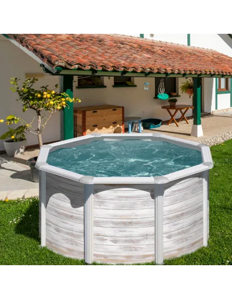 Basen stalowy kanadyjski okrągły ⌀ 240 x 120 cm FINLANDIA GRE