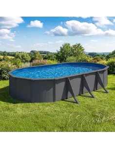 Basen stalowy kanadyjski owalny 730 x 375 cm x 132 cm ANTHRACITE GRE 2
