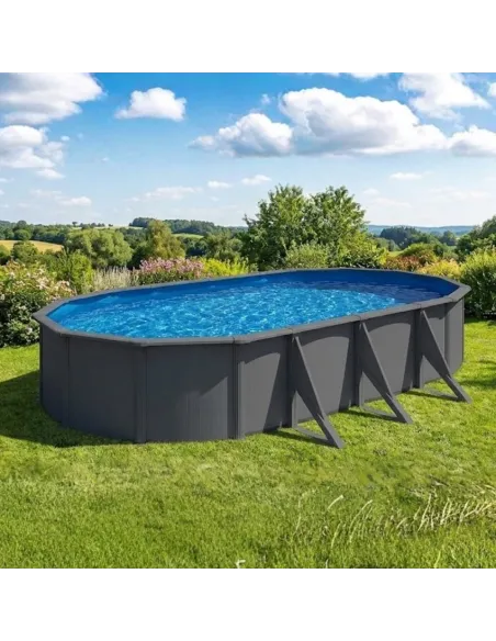 Basen stalowy kanadyjski owalny 730 x 375 cm x 132 cm ANTHRACITE GRE