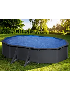 Basen stalowy kanadyjski owalny 610 x 375 cm x 132 cm ANTHRACITE GRE 2