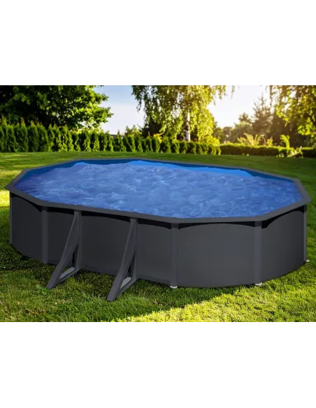 Basen stalowy kanadyjski owalny 610 x 375 cm x 132 cm ANTHRACITE GRE