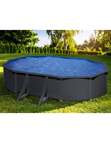 Basen stalowy kanadyjski owalny 500 x 300 cm x 132 cm ANTHRACITE GRE