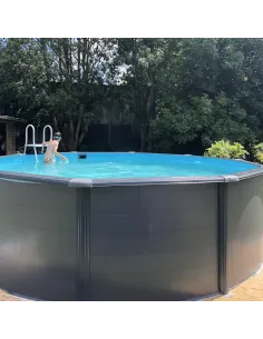 Basen GRE Anthracite stalowy kanadyjski okrągły ⌀ 460x132 cm KITPROV458GY 2