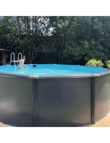 Basen GRE Anthracite stalowy kanadyjski okrągły ⌀ 460x132 cm KITPROV458GY