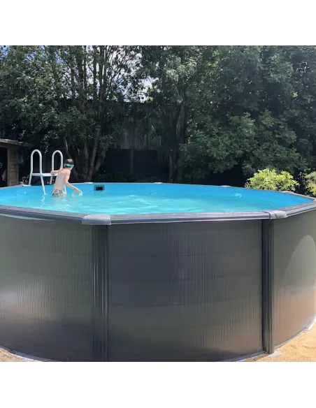 Basen stalowy kanadyjski okrągły ⌀ 350 cm x 132 cm ANTHRACITE GRE