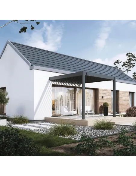 Pergola aluminium Orion 3 x 3m Anthracite przyścienna