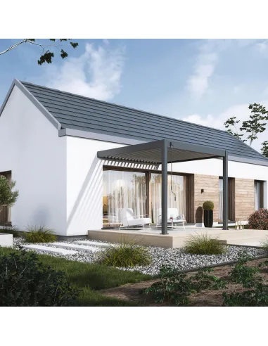 Pergola aluminium Orion 3 x 3m Anthracite/ Light grey przyścienna