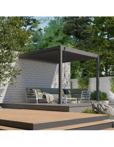 Pergola aluminium Orion 3x4m Anthracite przyścienna 2 nogi