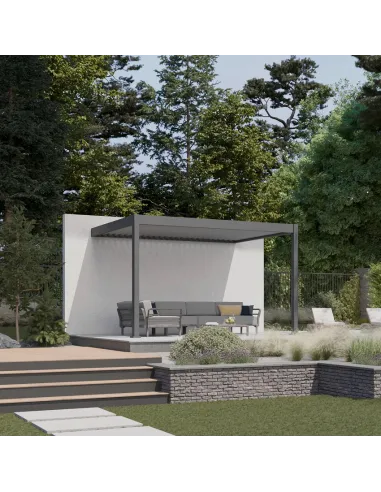 Pergola aluminium Orion 3x4m Anthracite/Light grey przyścienna