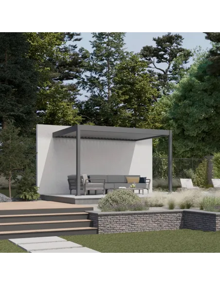 Pergola aluminium Orion 3x4m Anthracite/Light grey przyścienna