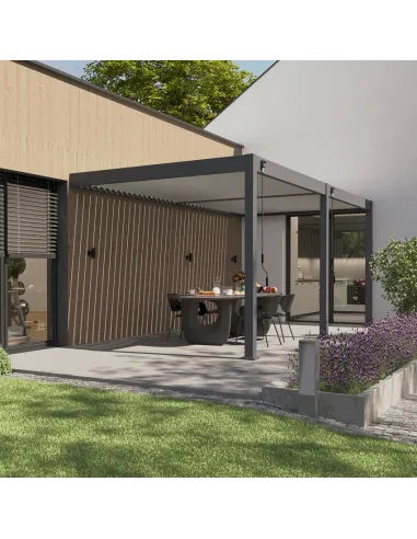Pergola aluminium Orion 3x6m przyścienna Anthracite/ Light Grey