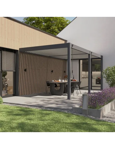Pergola aluminium Orion 3x6m przyścienna Anthracite/ Light Grey
