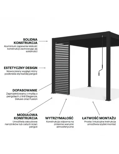 Panel żaluzjowy do pergoli Orion 1m Anthracite