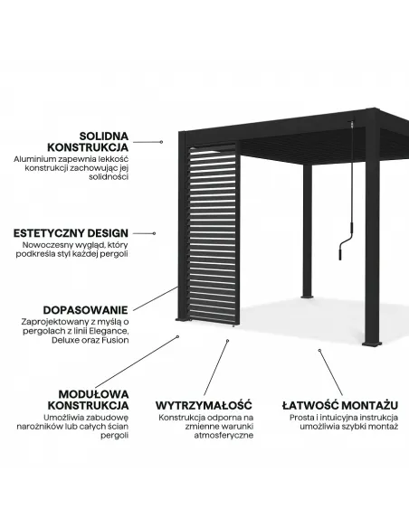 Panel żaluzjowy do pergoli Orion 1m Anthracite