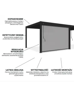 Roleta do pergoli ogrodowej 3,6 m. Roleta opuszczana do pergoli. 2