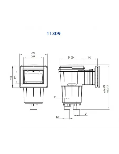 Skimmer do basenu 17,5 l uniwersalny biały 11309