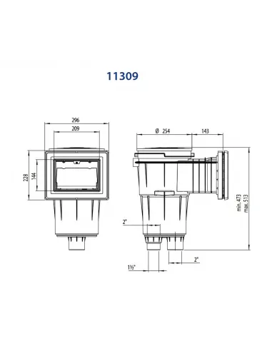 Skimmer do basenu uniwersalny beżowy 11309CL090