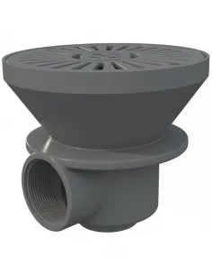 Odpływ denny okrągły 175mm szary baseny płytkowe (01467CL129