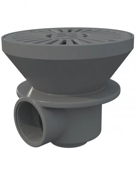 Odpływ denny okrągły 175mm szary baseny płytkowe (01467CL129